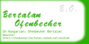 bertalan ofenbecher business card